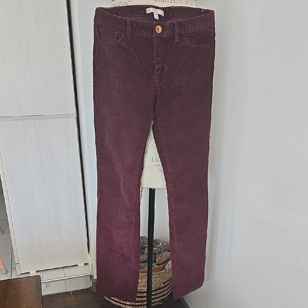 Banana Republic Straight Leg Stretch Burgundy Corduroy Pants